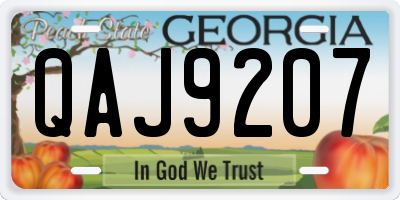 GA license plate QAJ9207