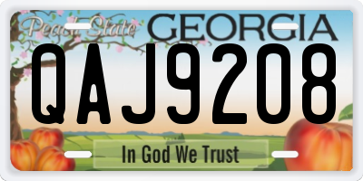 GA license plate QAJ9208