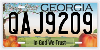 GA license plate QAJ9209