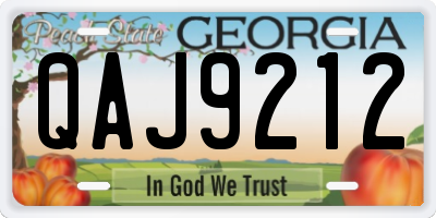 GA license plate QAJ9212