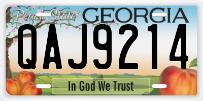 GA license plate QAJ9214