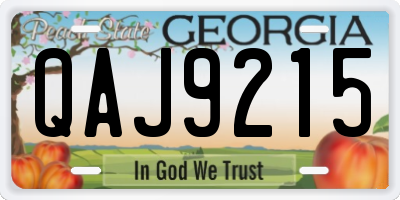 GA license plate QAJ9215