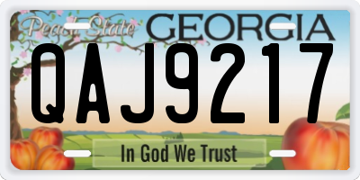GA license plate QAJ9217