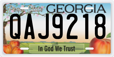 GA license plate QAJ9218