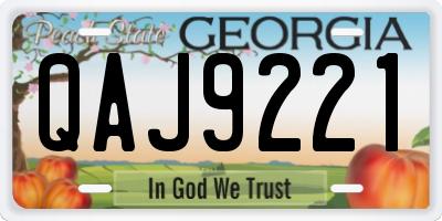 GA license plate QAJ9221