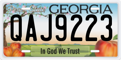 GA license plate QAJ9223