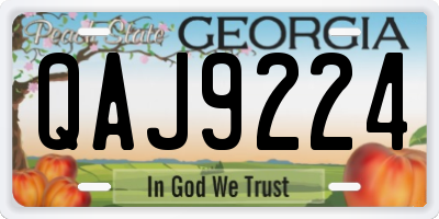 GA license plate QAJ9224
