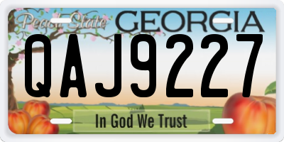 GA license plate QAJ9227