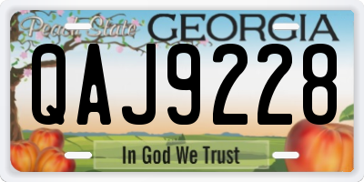 GA license plate QAJ9228