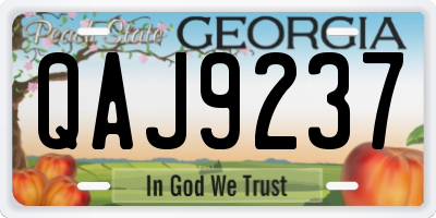 GA license plate QAJ9237