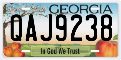 GA license plate QAJ9238