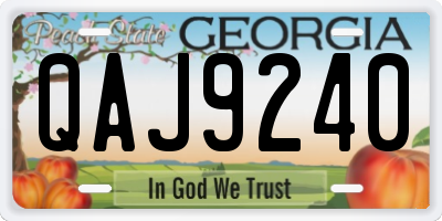 GA license plate QAJ9240