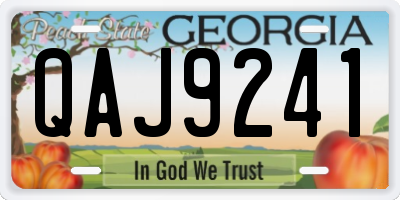 GA license plate QAJ9241