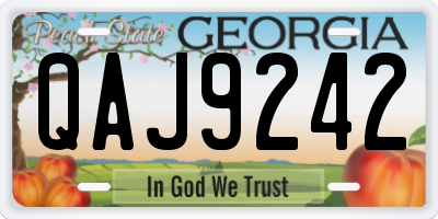GA license plate QAJ9242