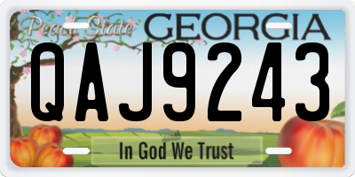 GA license plate QAJ9243