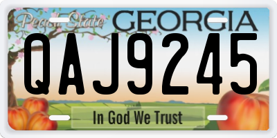 GA license plate QAJ9245
