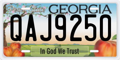 GA license plate QAJ9250