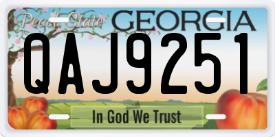 GA license plate QAJ9251