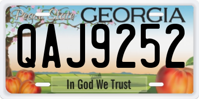 GA license plate QAJ9252