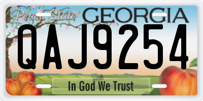 GA license plate QAJ9254