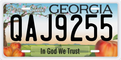 GA license plate QAJ9255