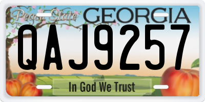 GA license plate QAJ9257