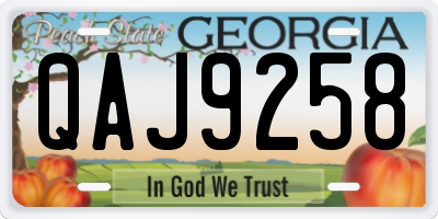 GA license plate QAJ9258