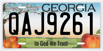 GA license plate QAJ9261