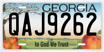 GA license plate QAJ9262