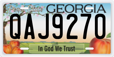 GA license plate QAJ9270
