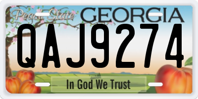 GA license plate QAJ9274