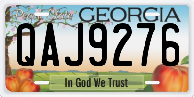 GA license plate QAJ9276