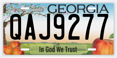 GA license plate QAJ9277