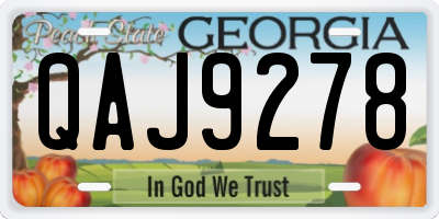 GA license plate QAJ9278
