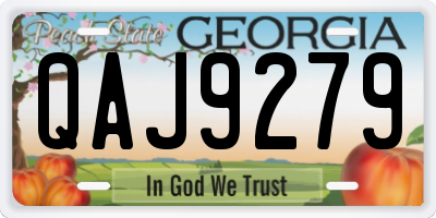 GA license plate QAJ9279