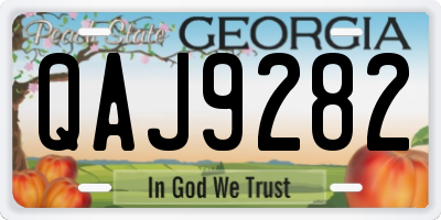 GA license plate QAJ9282