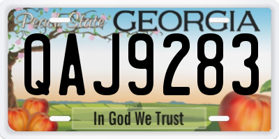 GA license plate QAJ9283