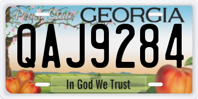 GA license plate QAJ9284