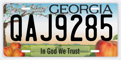 GA license plate QAJ9285