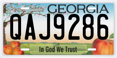 GA license plate QAJ9286