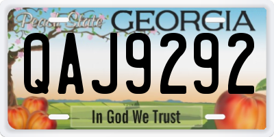 GA license plate QAJ9292