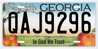 GA license plate QAJ9296