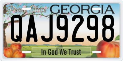 GA license plate QAJ9298