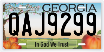 GA license plate QAJ9299