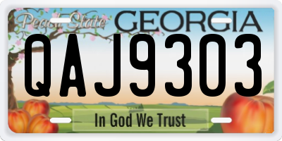 GA license plate QAJ9303