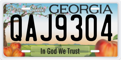 GA license plate QAJ9304