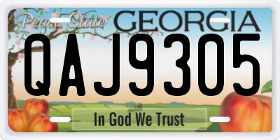 GA license plate QAJ9305