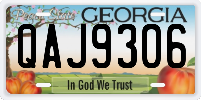 GA license plate QAJ9306