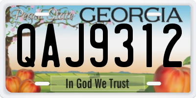 GA license plate QAJ9312