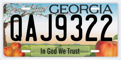GA license plate QAJ9322